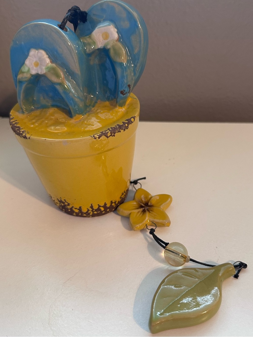Flip Flop Beach Bucket Floral Wind chime
